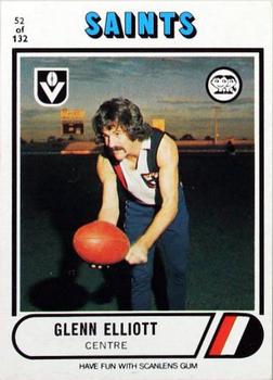 1976 Scanlens VFL #52 Glenn Elliott Front